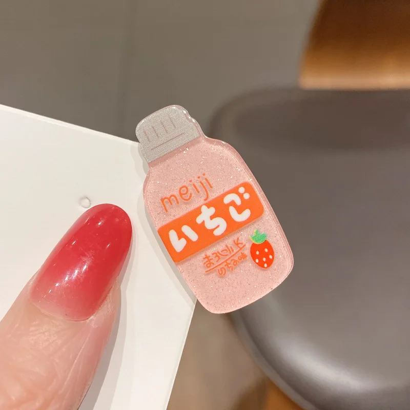 Hair Accessories Lovely Girls Cartoon Bottle Hairpins Cute Sweet Headwear Acrylic Hair Clips for Kids Children