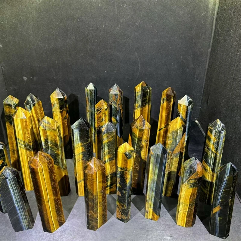 High Quality Crystal Tower Natural Blue Tiger Eye Stone Tower Blue Tiger Eye Point For Healing