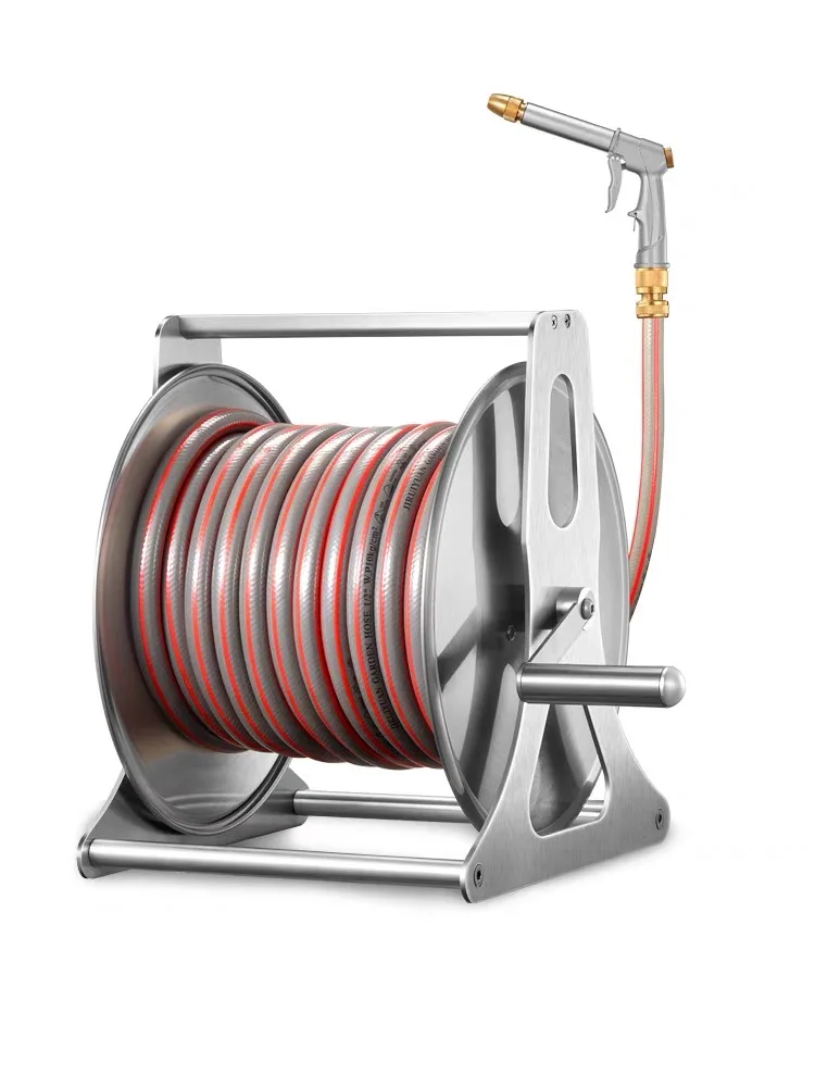 Professional 30m 40m Portable Wall Mounted Garden Hose Pipe Reel Hose Reel In Metal