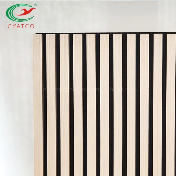 Factory Conference Hall Soundproofing Fireproof Grooved Wooden Acoustic Wall Panels For Living Room Hotel Wood Wall Panel