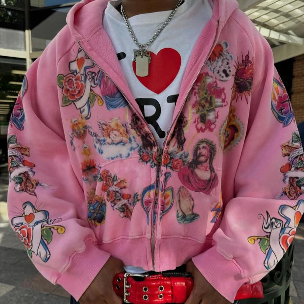 Huili Manufacturer Y2K Streetwear Graphic Hoodies Custom Screen Printing Men Oversized Boxy Fit Heavyweight Cotton Hoodie