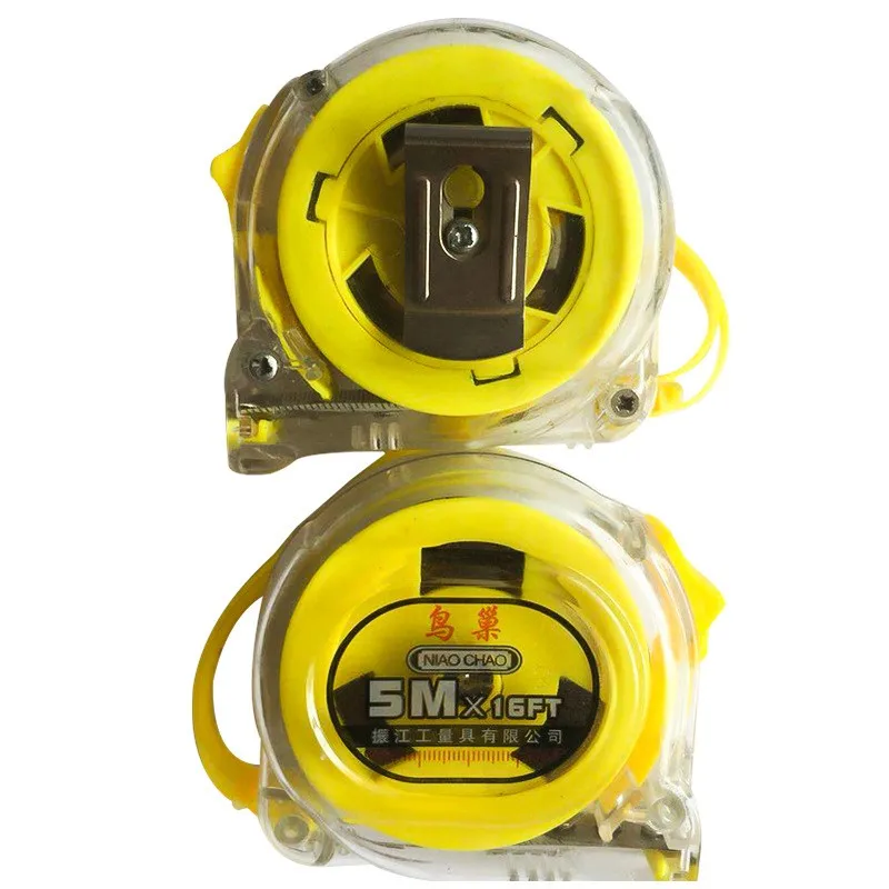Custom brand Hot Sale Retractable new ABS transparent automatic length 5m ruler shell sell cheap tape measure