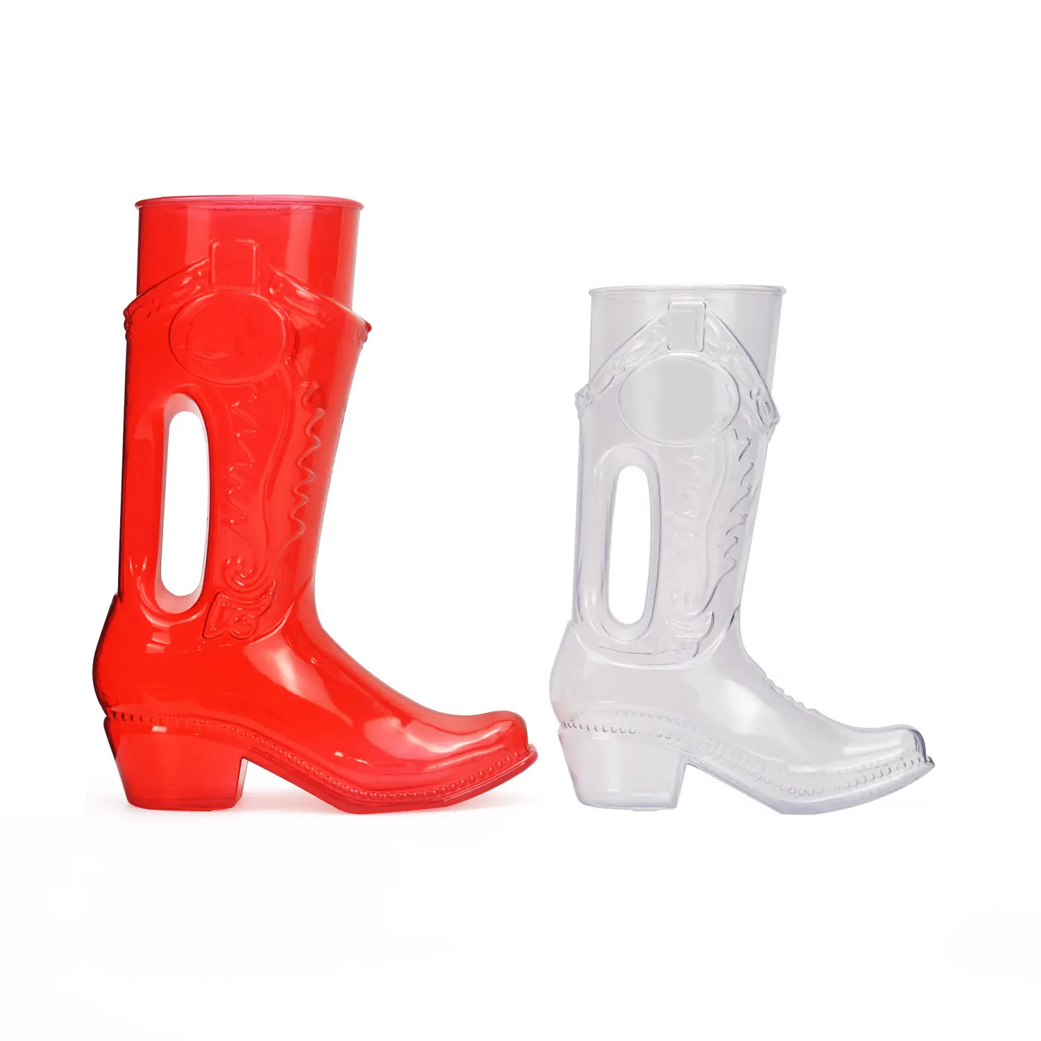 BPA Free 28/32 OZ Cowboy Boot Shape Yard Glass Cup Beer Mug with straw and lid optional