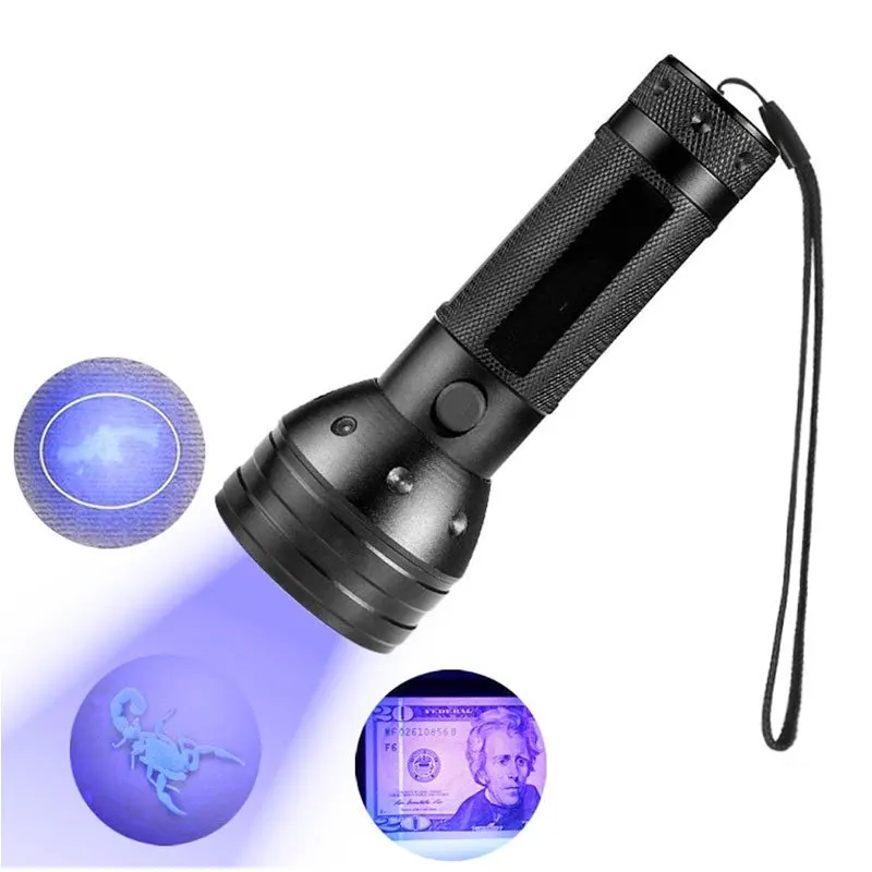 UV Flashlight Black Light 100LED 395nm Ultraviolet Detector Dog Urine Pet Stains Bed Bug banknote light scorpion light detection