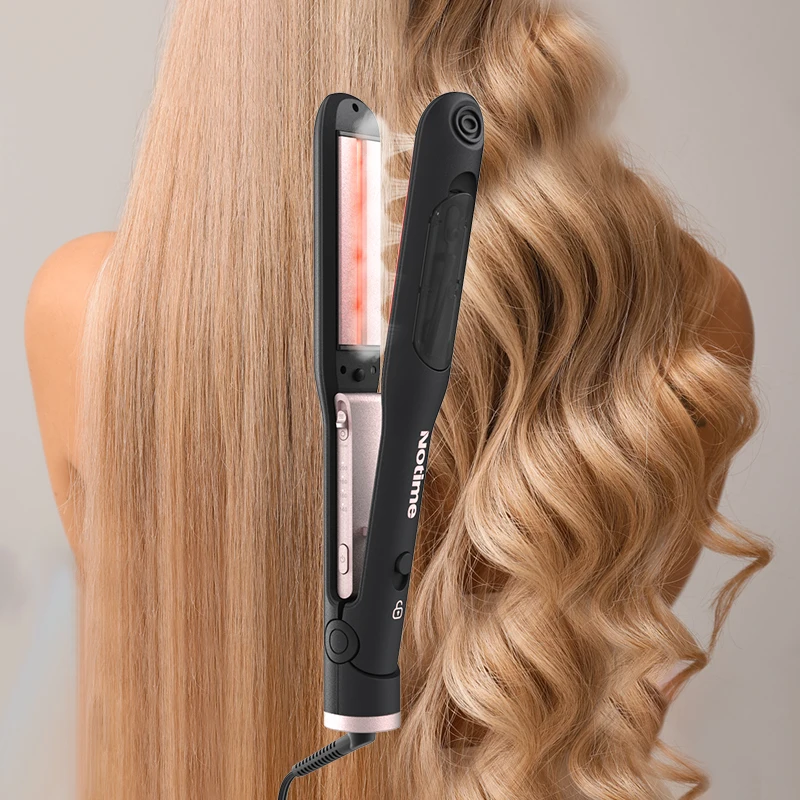 High Power Curling Iron Waver Plate 480f 250c Electric Infrared Hair Straightening & Curler Brush