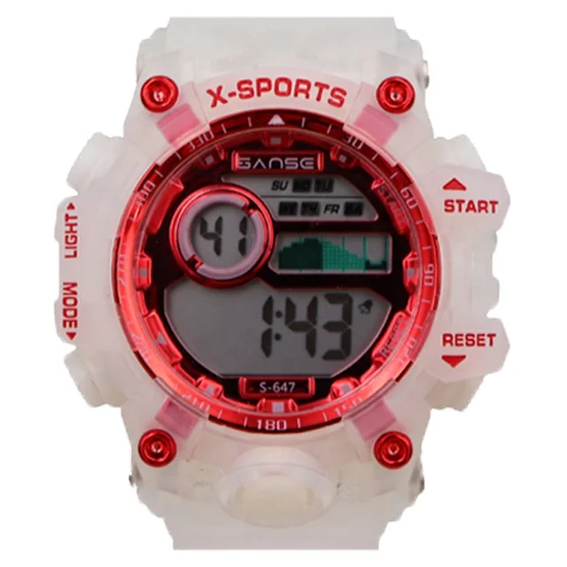 China Manufacturer Sanse Transparent S-647T Multifunctional Digital Sport Watch for Women /children