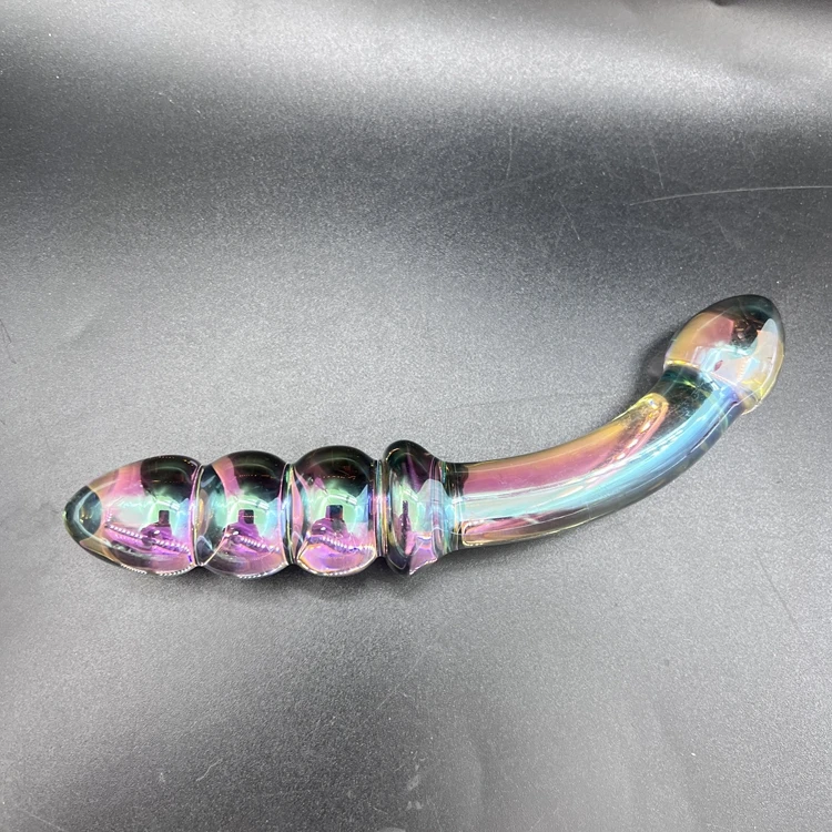 Customized Safty Erotic Products Silver Plating Crystal Glass Dildo