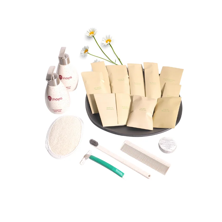 Organic Hotel Amenities New Product Hotel Kit Bathroom Application For Bathroom Sets Custom Packaging Logo Vietnam Manufacturer