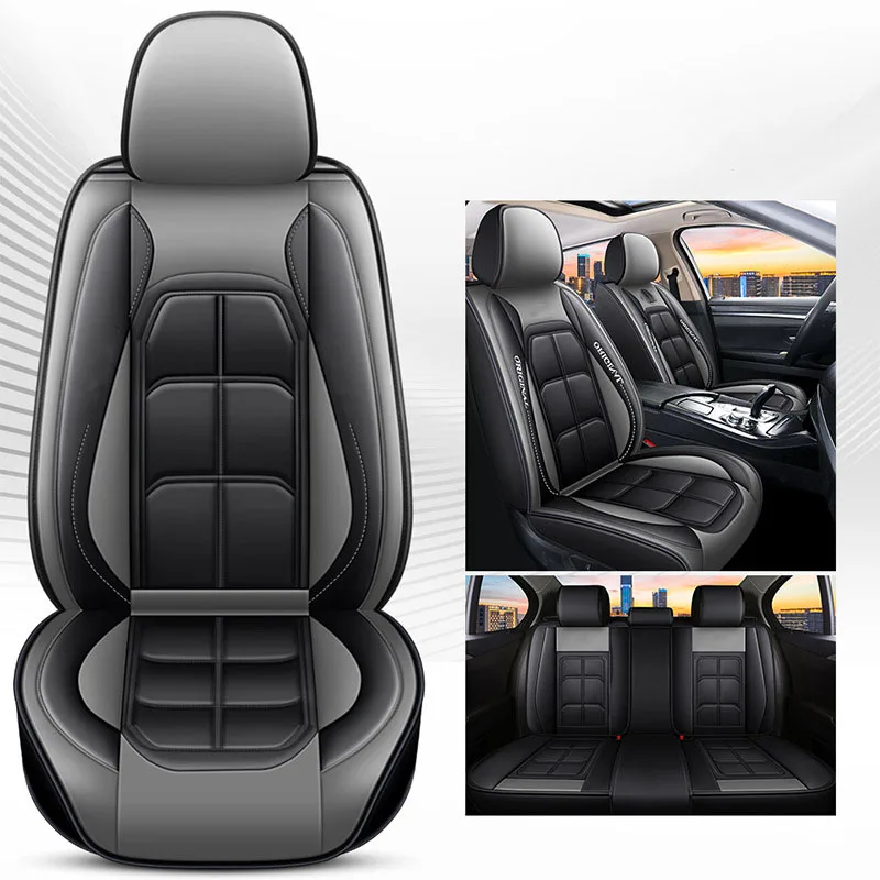 Custom Universal  Seat Covers Car accessories for sedan seat cover Leather Car Seat Covers full set  black and red luxury