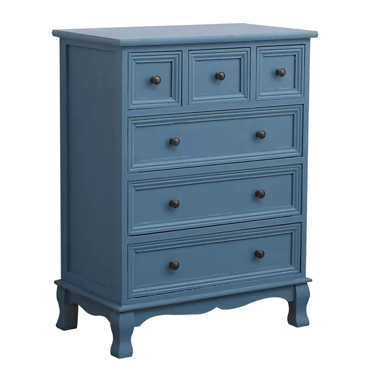 Wholesale display cabinet White American country living room furniture drawer locker