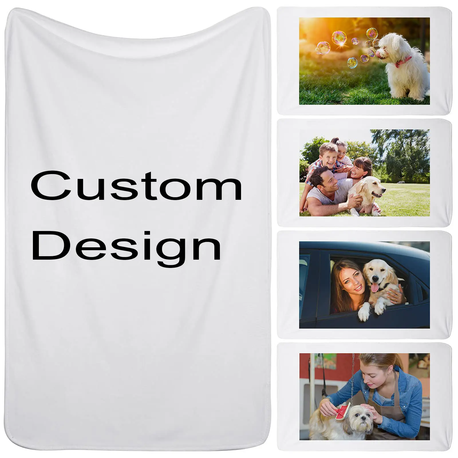 Good Price Soft Flannel Fleece Customized Embroidery White Winter Throw Sublimation Print Blanket For Adult Child Baby