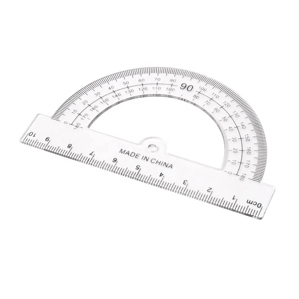 4 Pcs Plastic Clear Ruler Math Set Includes Protractor Triangle Rulers Straight Ruler for School Office Home Supplies