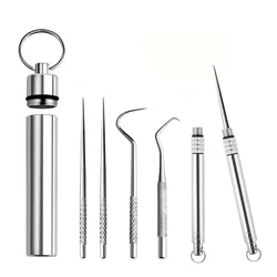 Eco Friendly 4 Pieces Portable Titanium Stainless Steel Metal Travel Outdoor Pocket Toothpick