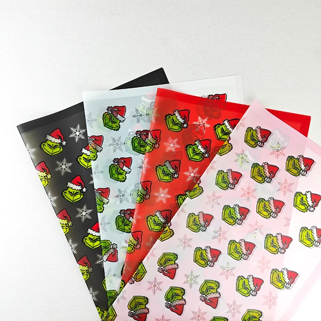 Christmas korean designer brands logo bouquet flower wrapping paper plastic waterproof florist supplies floral gift packages