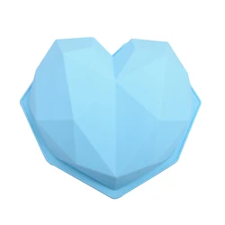 3D Diamond Love Heart Shape Food Grade Silicone Molds Microwave Refrigerator Safe Baking Bread Cake Molds For DIY Kitchen Tools