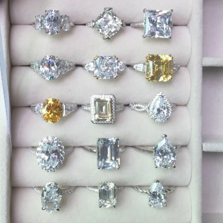 Custom Silver Rings Jewelry Women Non Tarnish Gold Plated Engagement Wedding Rings 925 sterling silver