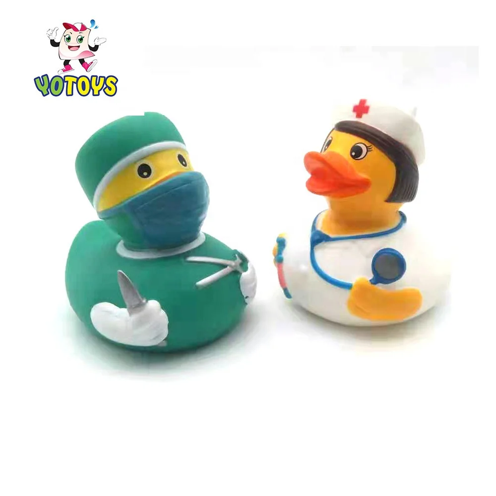 Duck Toy Duck/bath Rubber Doctor & Nurse Character Couple Bath Toy