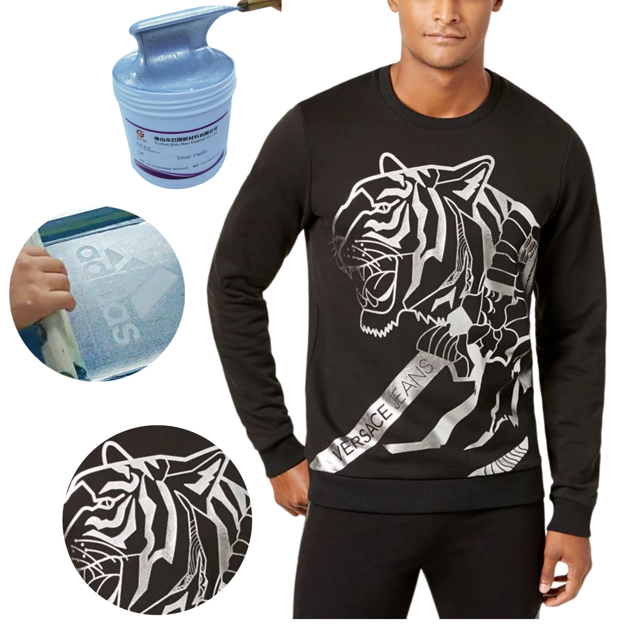 BATU screen printing silver ink screen printing on ink silver mirror ink