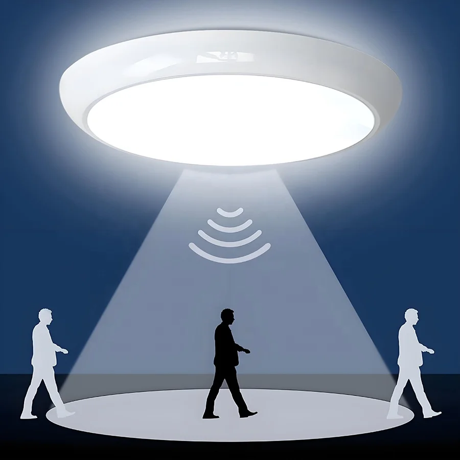 turn on turn off automatically wired Timeout 3 Colors Adjustable 5CCT Color Changing Motion Activated ceiling led light