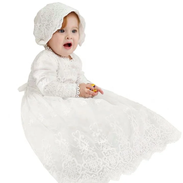 new born baby christening dress puffy Flower Bow Girl Dress Party Birthday wedding princess white Girls%27 baby baptism Dresses+