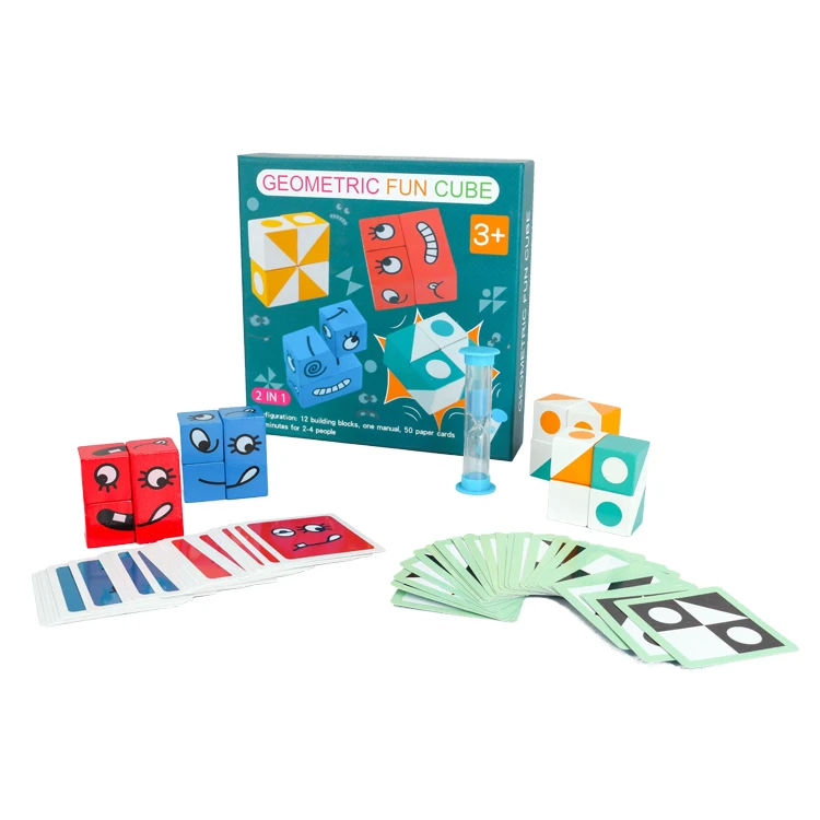 Оптовая продажа, высокое качество, 3d Деревянный Забавный магический куб, геометрические фигурки, головоломки, развивающие игрушки