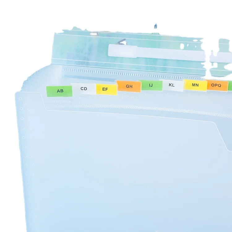 A4 Printing Wholesale Customize A4 PP expandable organizer box clear 13 pocket index document expanding file folder with handle