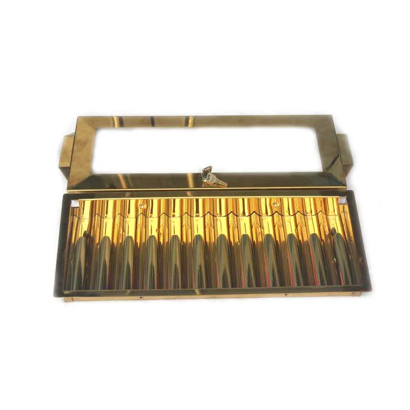 High quality 12 column poker chip metal tray gold color made of stainless steer
