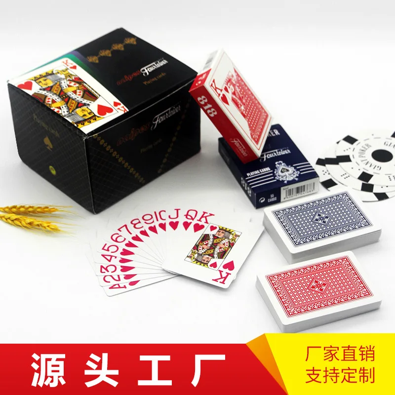 Factory customized 818 Spanish black core paper wide card card board game club foreign trade card