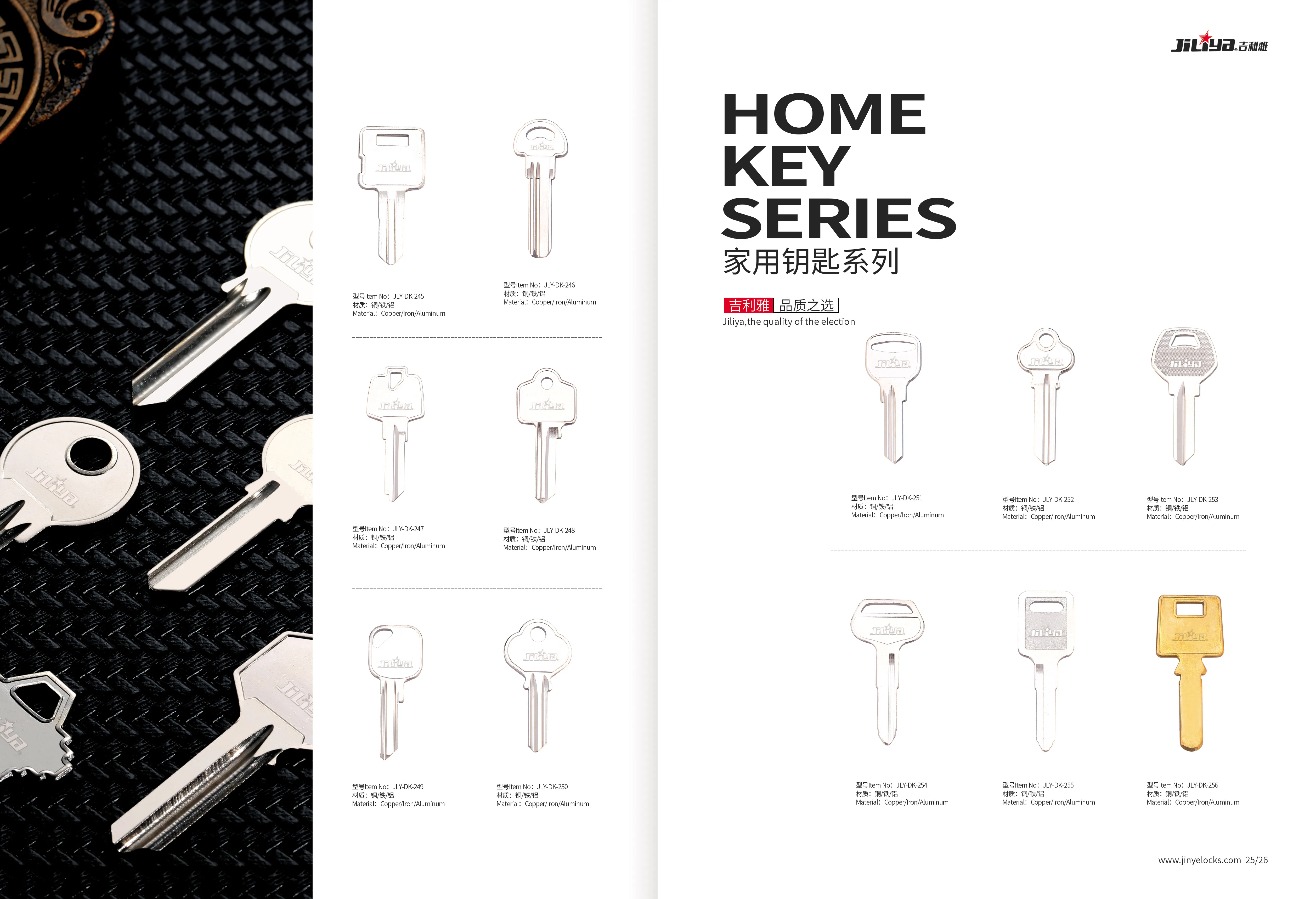 JILIYA brand keys for electronic key milling machine