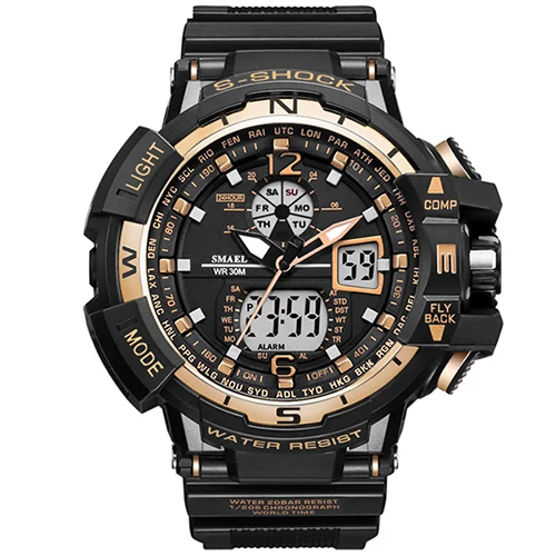 
smael 1376 military LED watches orologio digitale montre numerique large display digital waterproof sports digital watch for man 