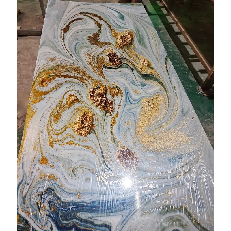 Quality life 1220x2440mm Marble board Easy install PVC marble Panel TV wall 3D printing PVC Marble stone pattern UV Wall Panel