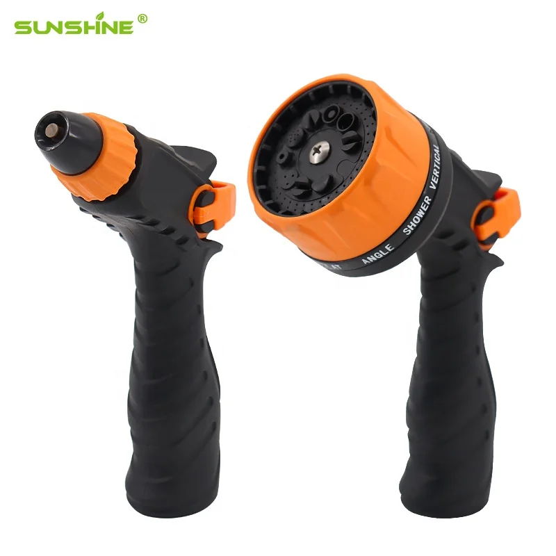 2024 Upgraded High Pressure Anti-Oxidative Metal Garden Water Nozzle 10 Adjustable Thumb Control Garden Hose Nozzle Sprayer Gun