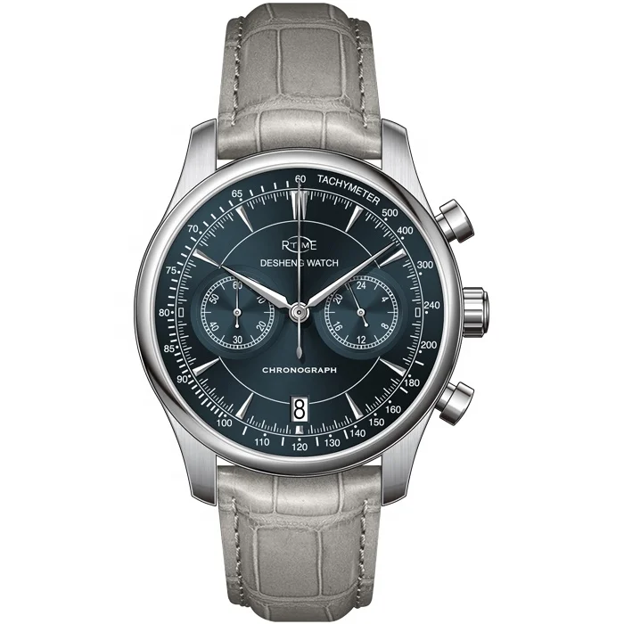 Custom mens luxury watch stainless steel Japanese chronograph branded watches