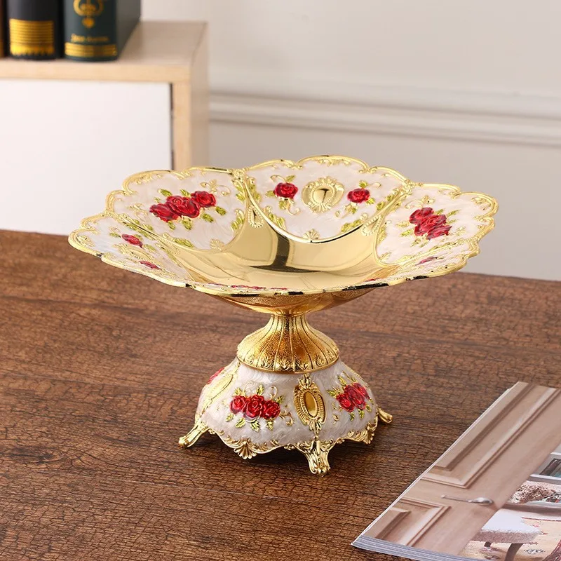 European style zinc alloy high-end fruit plate fashion creative process fruit plate club table metal fruit plate