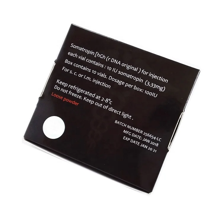 VB-329 Square Pharma Box 10IU 2ml Vial Pharmaceuticals HGH Vial Box Vial Labels with Plastic Tray for hgh growth hormone human