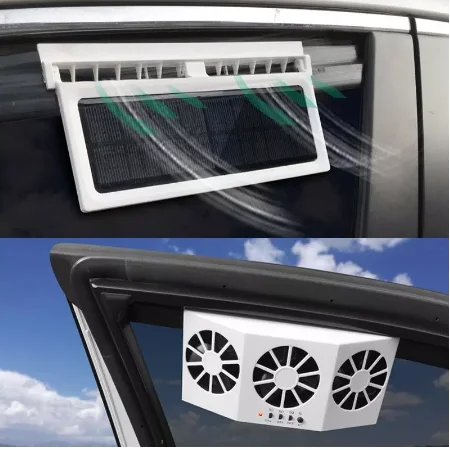 
Solar/USB Dual Charging Vehicle Cooling Tool Car Exhaust Fan Vehicle Air Circulation Smoke Exhaust Fan Car Ventilation Fan 