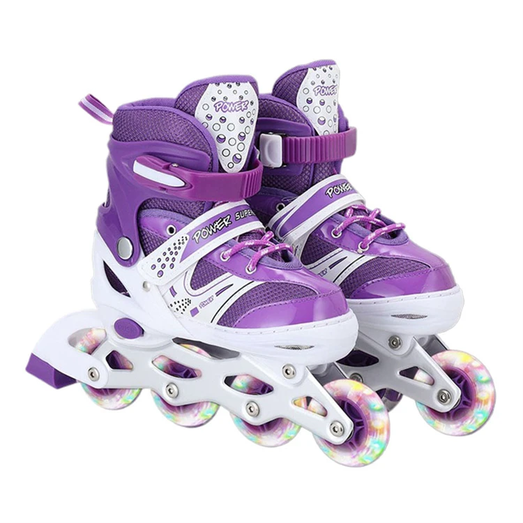 2024 Cheap Wholesale 4 Wheels Flashing Roller Skating Shoes for Boy and Girl