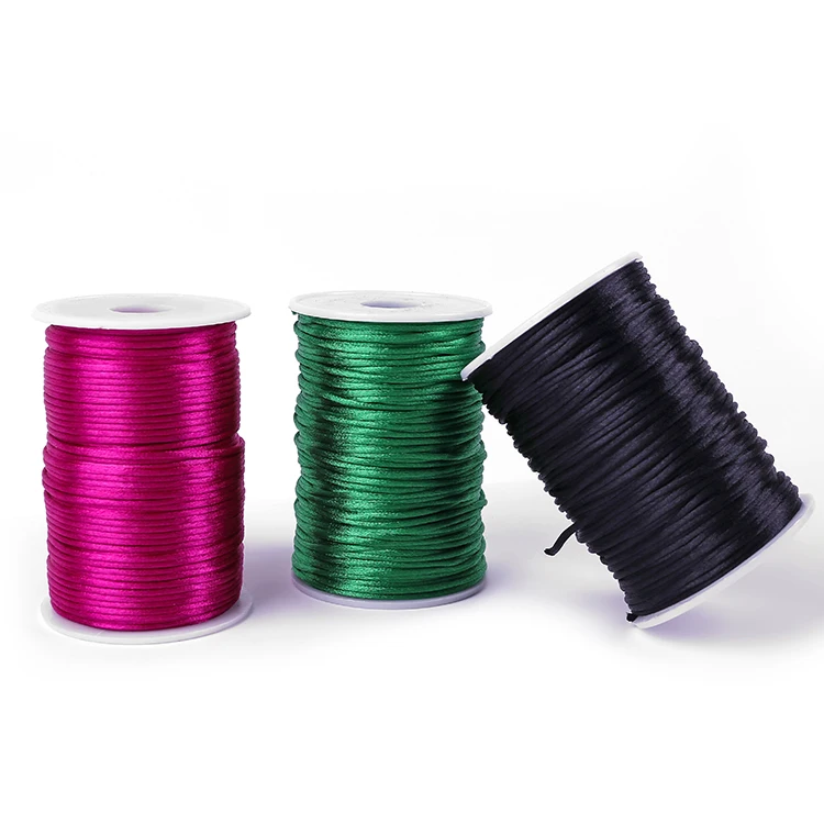 yiwu factory wholesale polyester rope Satin Cord Handmade DIY for clothing/luggage/decorative color rope