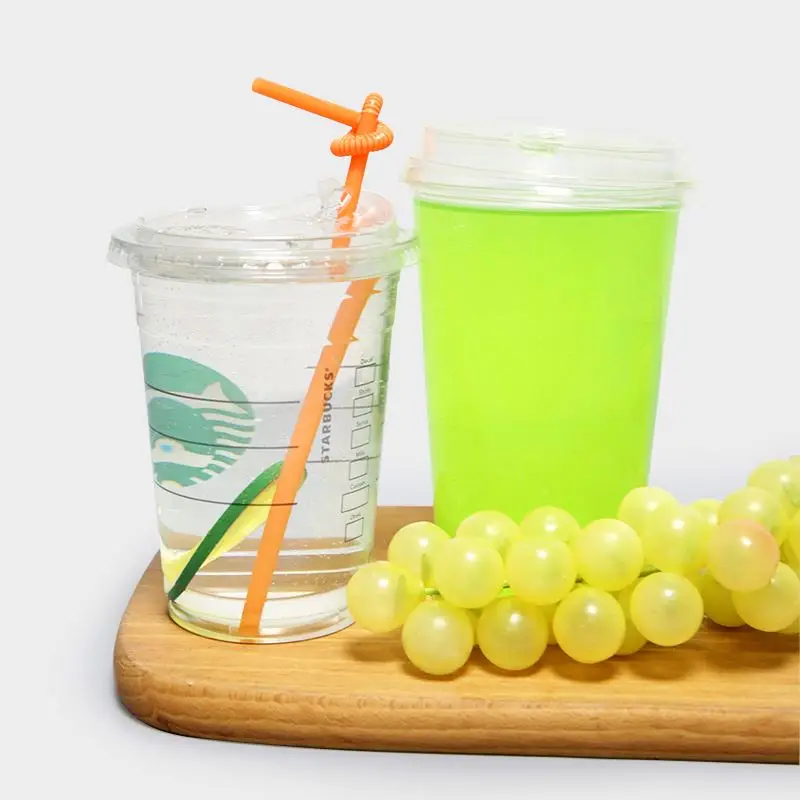 Custom Logo12oz 16Oz 20Oz 24Oz Disposable PET PLA Eco Strawless Plastic Cups Clear Beverage Coffee Cups With Lids For Shop Party