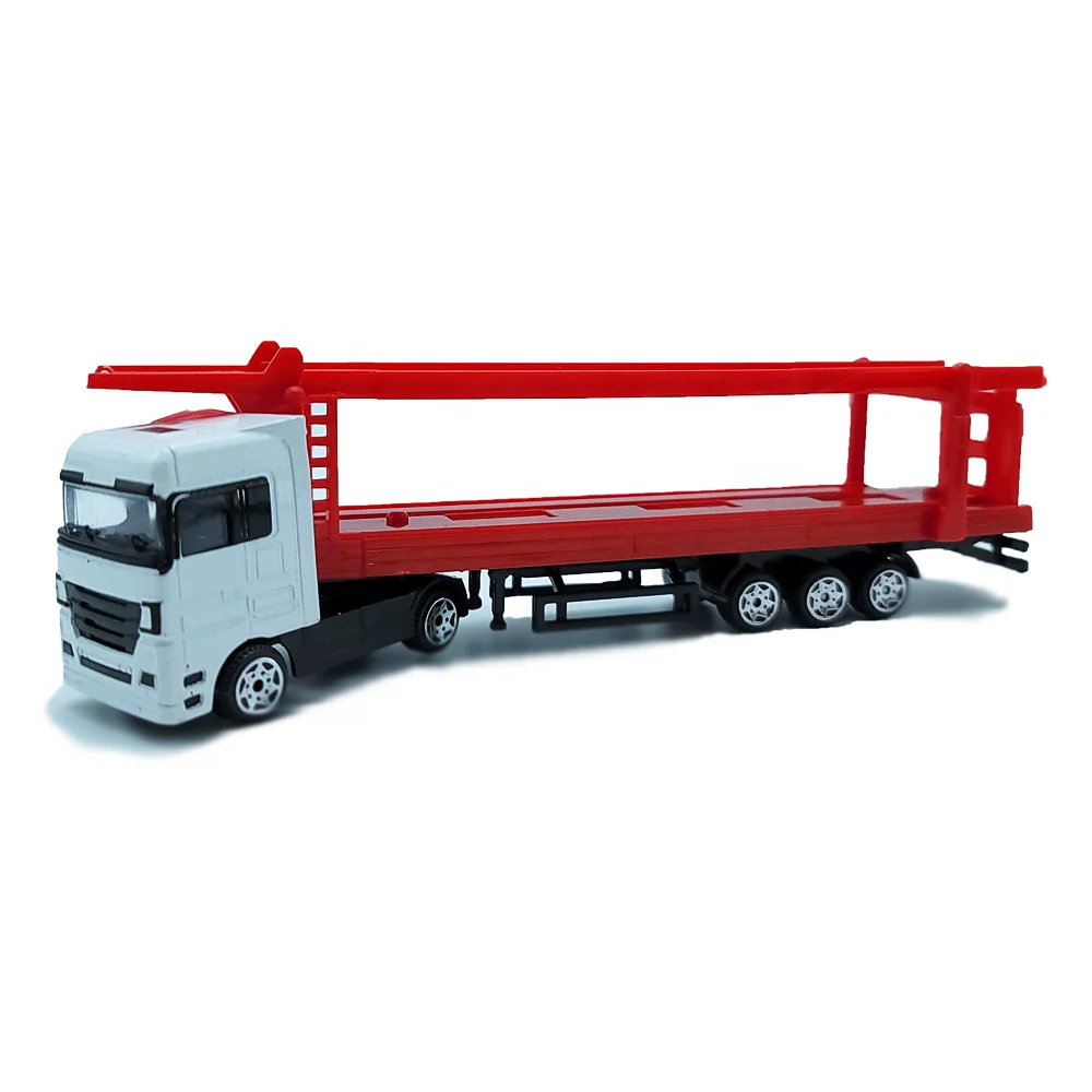 On Sale Truck Car Toy Alloy Die-cast Toys Double-decker Flatbed Truck Customizable Truck Toy for Kids