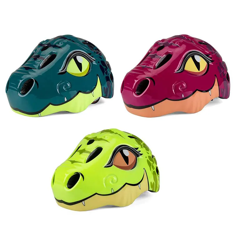 Cartoon Dinosaur Patterned Skating Protective Cycling Kids Bike Helmet Sports For Bicycle