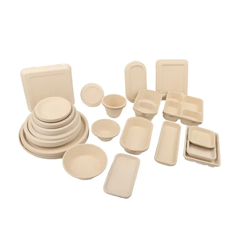 Hot Selling Disposable Bamboo Fiber Plates Biodegradable Food Paper Plates