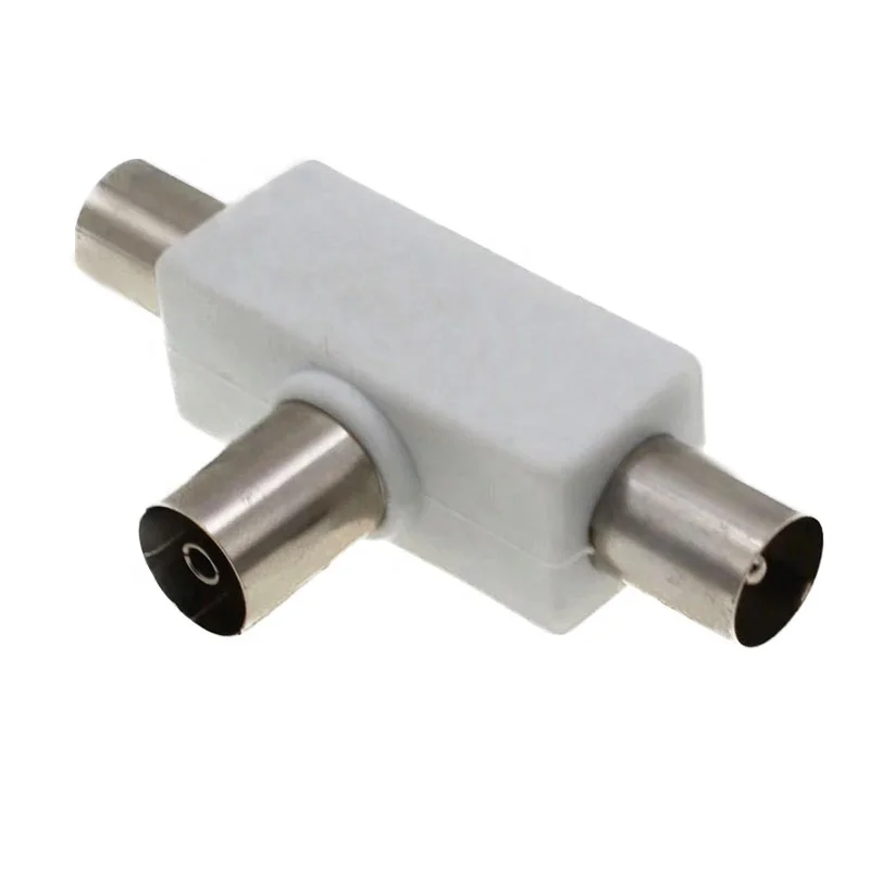 OEM Лидер продаж 2-сторонний ТВ T-Сплиттер воздушный коаксиальный кабель гнездовой 2 разъема