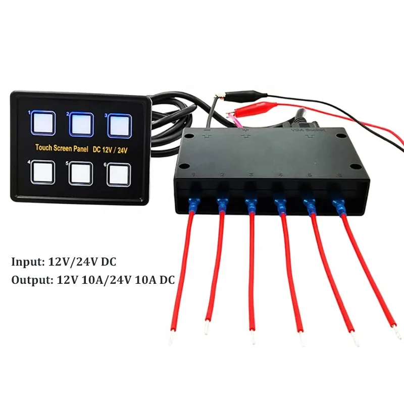 Universal Circuit Control Box Button Switch Pod Touch 6 Gang Switch Panel for Truck ATV UTV SUV Car