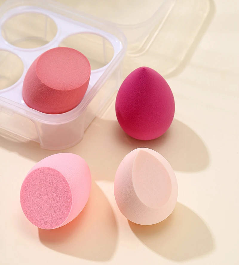 Wholesale  4pcs None Latex Soft Makeup Sponge  Beauty Sponge Set with Egg Box