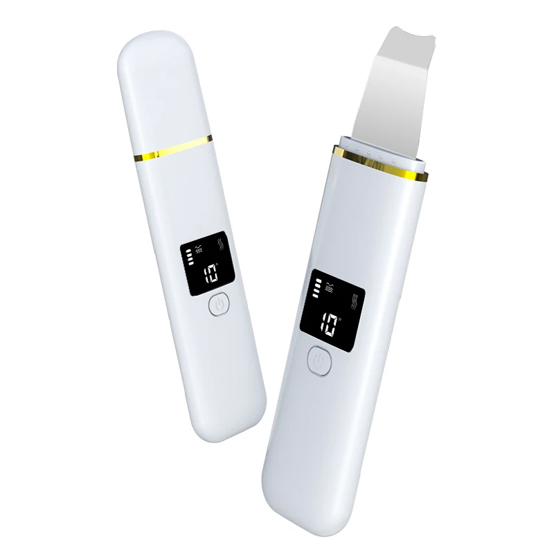 Customized Logo Ultrasonic Skin Scrubber Facial Scrubber Blackhead Remover Pore Cleaner Skin Spatula Skin Scraper with 4 Modes