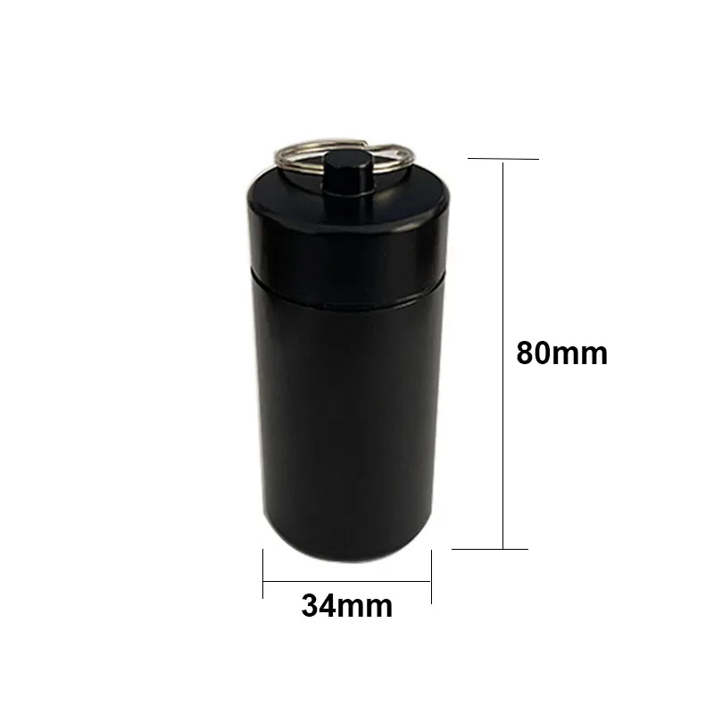 Aluminum Metal Pill Box Case Organizer with Keychain,Outdoor Medicine Bottle Key Ring Small First Aid Drug Holder Pill Container