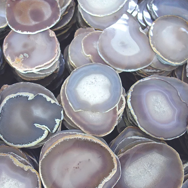 Wholesale natural crystal polished agate stone slices agate coaster