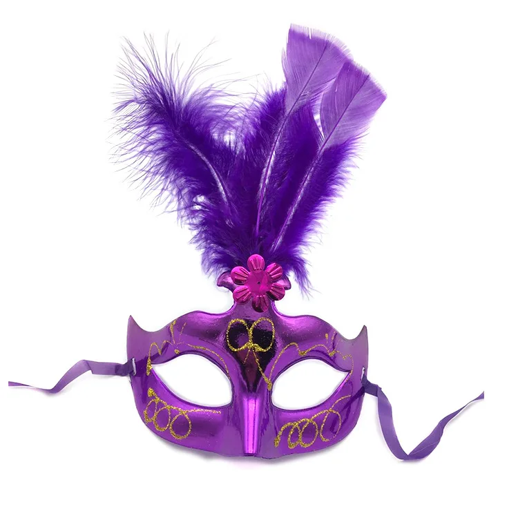 Venetian Princess Masquerade Women Girls Dance Party Christmas Decor Charm Feather Flower Masks