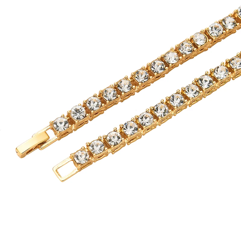 3mm 4mm 5mm 6mm 1 collar de cadena de tenis hombres Hip Hop helado Bling CZ joyeria oro plata collar
